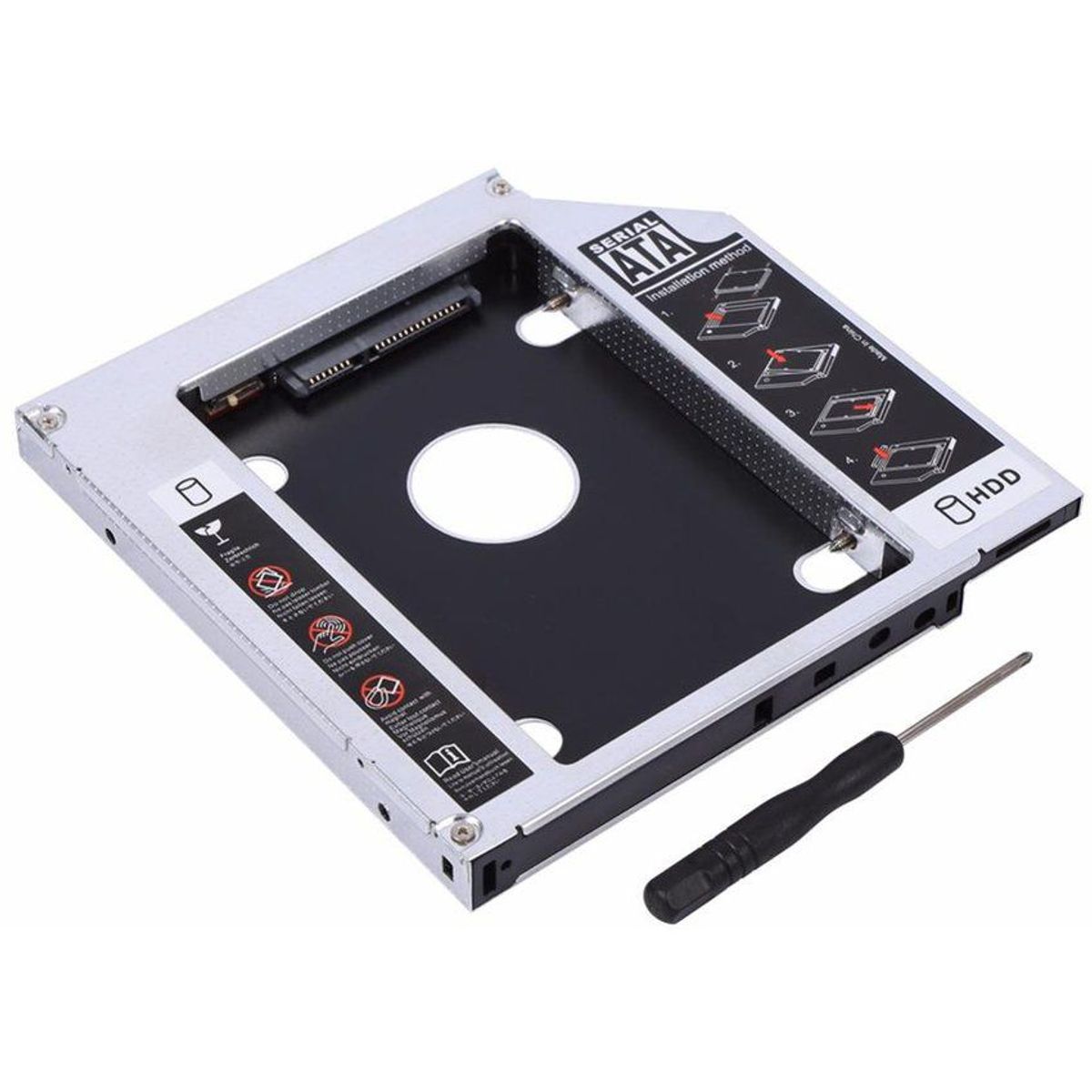 GENERICO - Caddy 2nd hdd ssd disco duro sata cddvd-rom universal  12.7mm