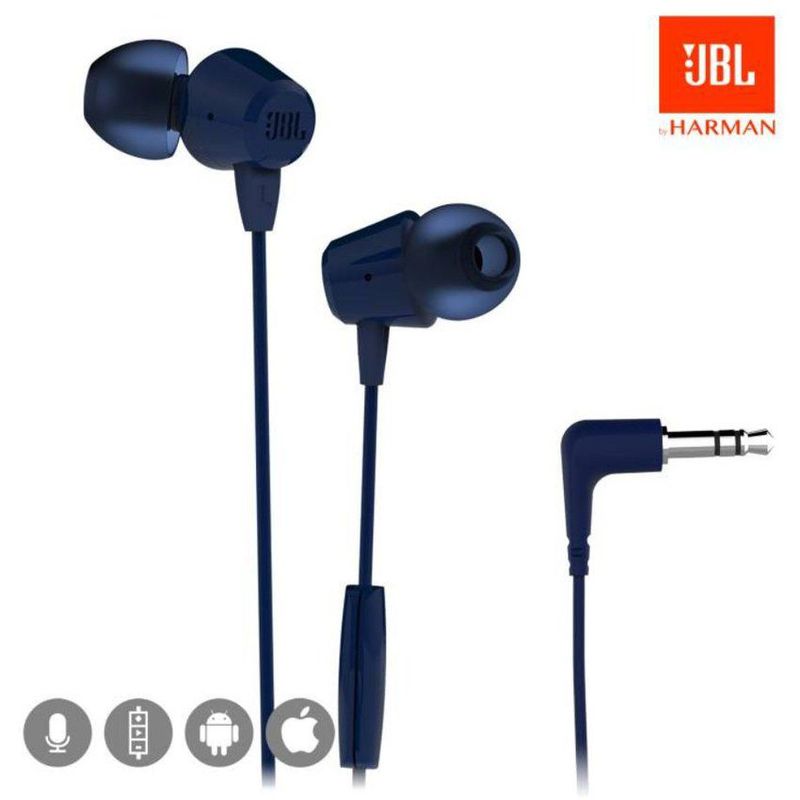 JBL - JBL C50HI Audífono Intrauricular con Micrófono Ligero - Azul