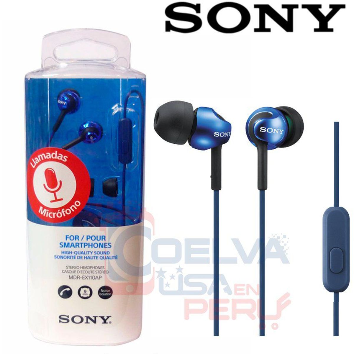 SONY - Audifono Sony MDR EX110AP Pure Extra Bass - Azul