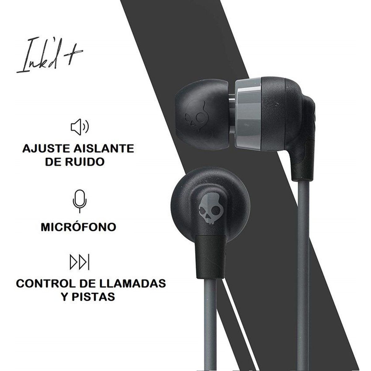 SKULLCANDY - Audífonos Skullcandy Inkd Plus Extra Bass - Negro