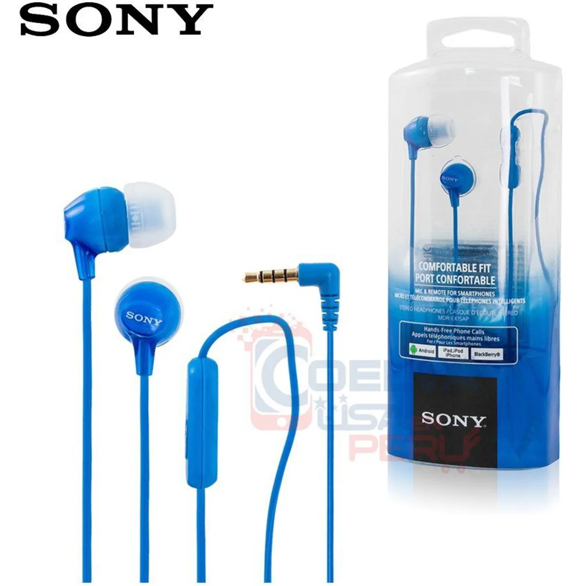 SONY - Audífonos Sony EX15AP Extra Bass Micrófono - Azul