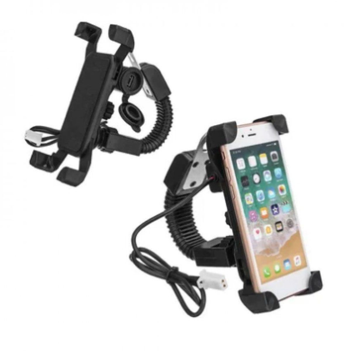 GENERICO - Holder para celular de moto con entrada usb para carga conecta con fusible