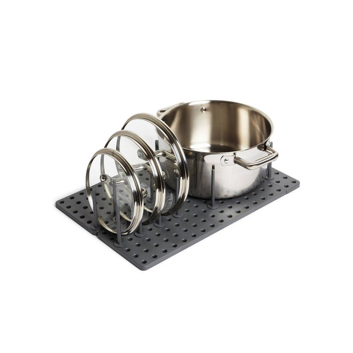 UMBRA - Set 2 organizadores de ollas sartenes Umbra Peggy gris