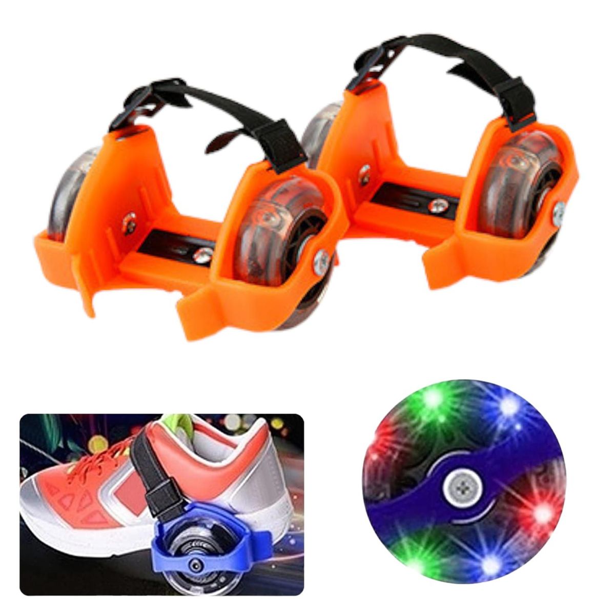 OEM - Patines de 2 Ruedas para Zapatos Zapatillas Ajustables Niños