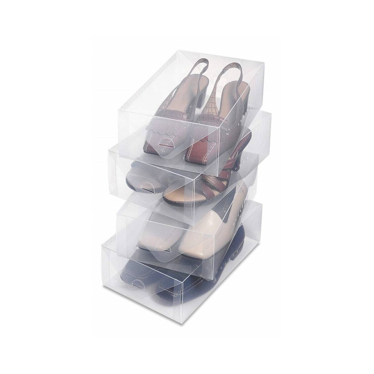 WHITMOR - Set x 4 cajas de zapatos mujer transparentes Whitmor