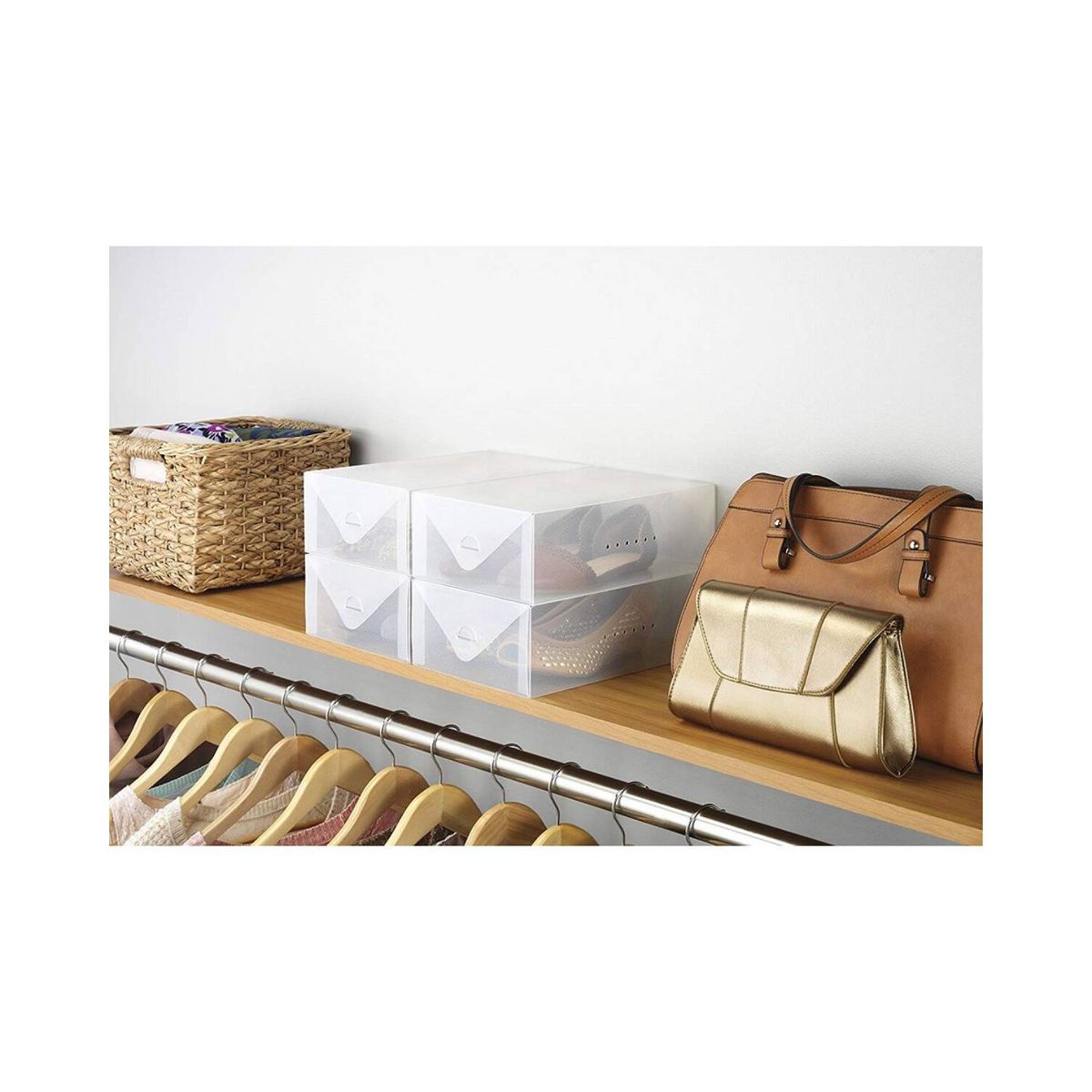 WHITMOR - Set x 4 cajas de zapatos mujer transparentes Whitmor