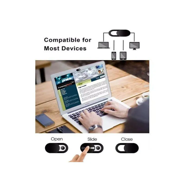 Protector de cámara web universal para laptop tablet negro