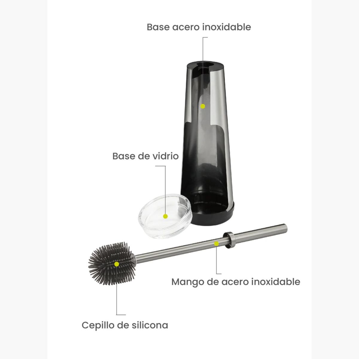 EKO - Cepillo limpieza inodoro acero EKO Royal