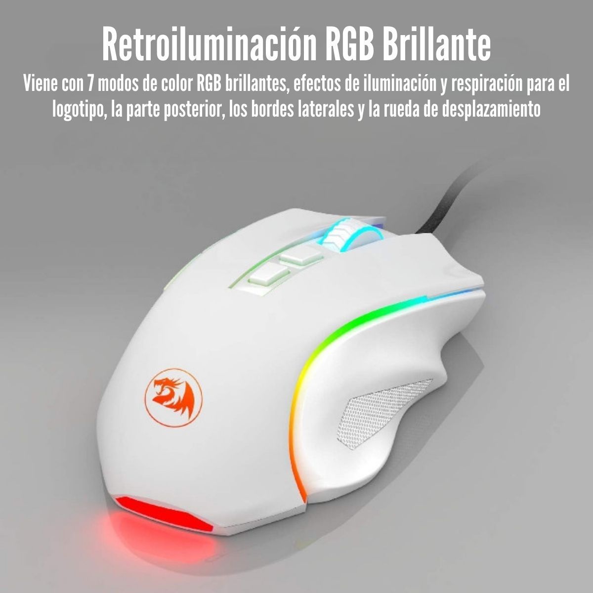 REDRAGON - Redragon - Mouse Griffin M607W RGB 7 Botones Programables - White