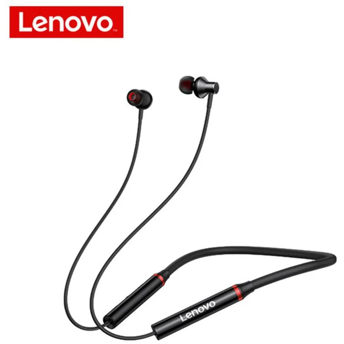 LENOVO - Audifono bluetooth lenovo he05x banda magnetica negro
