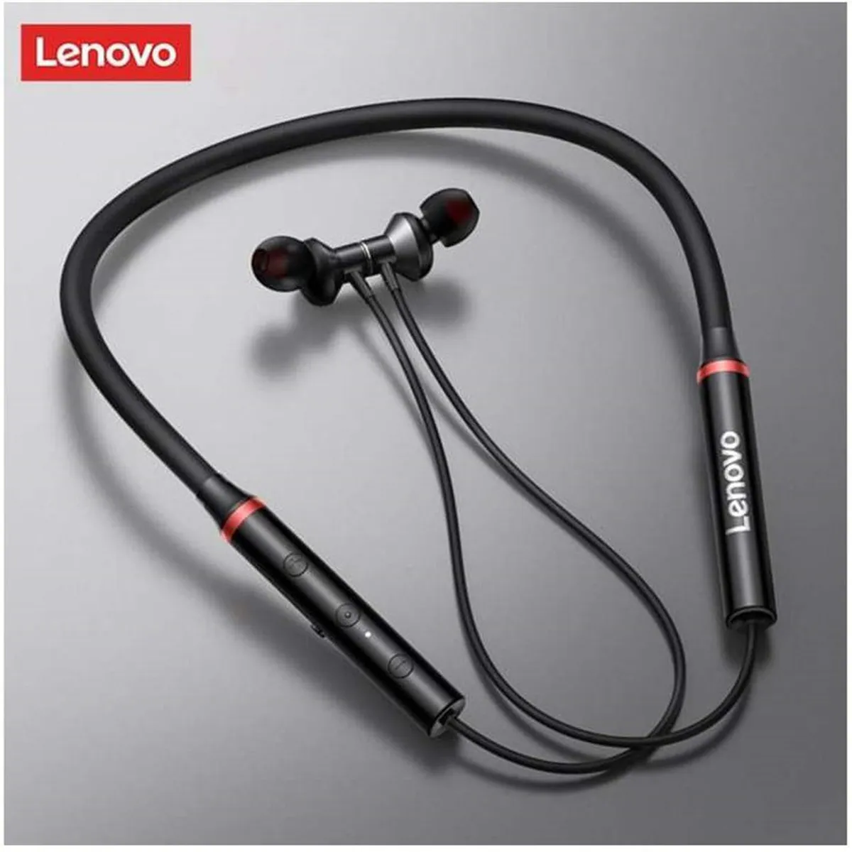 LENOVO - Audifono bluetooth lenovo he05x banda magnetica negro