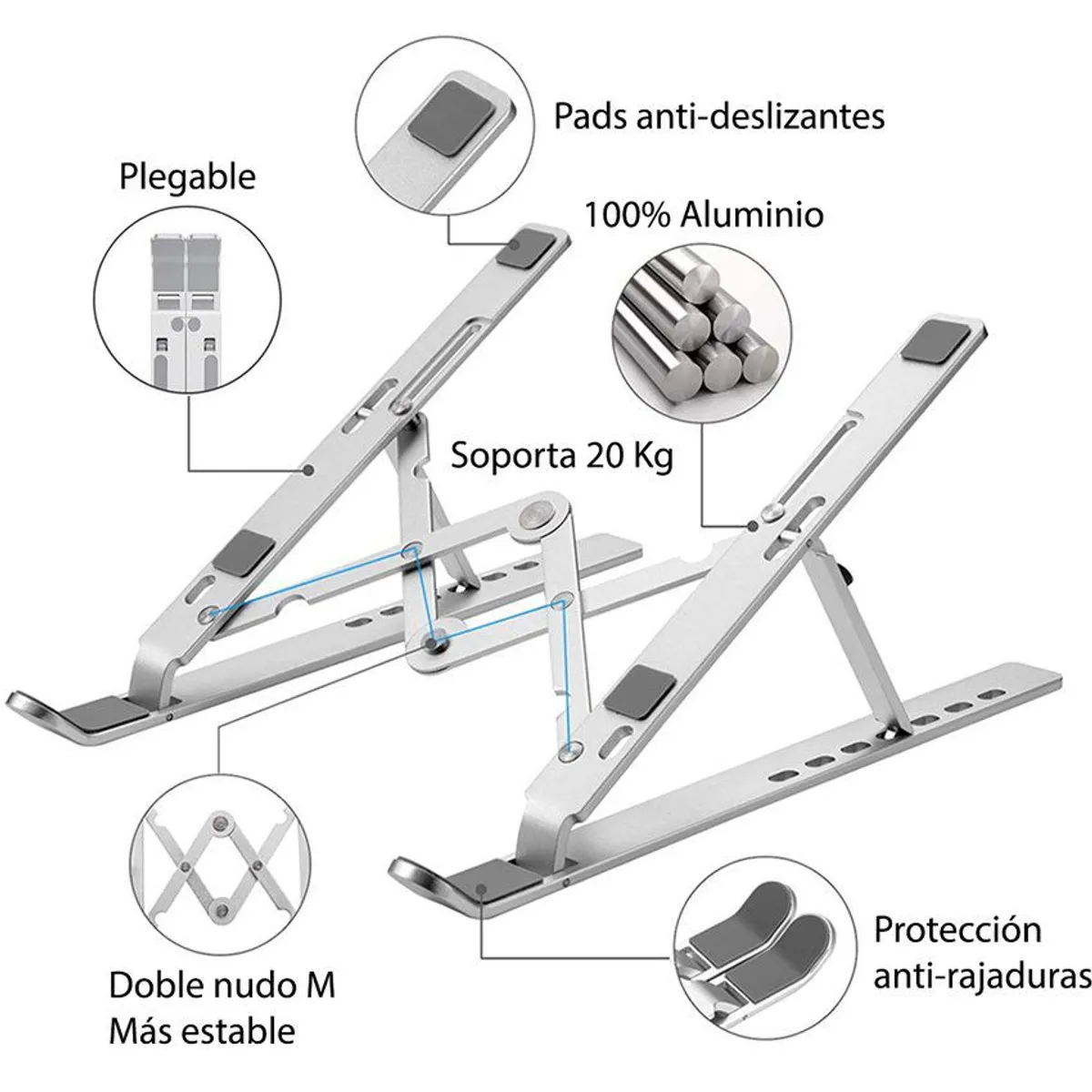 OEM - Soporte para laptop aluminio notebook mac macbook tabletas ajustable