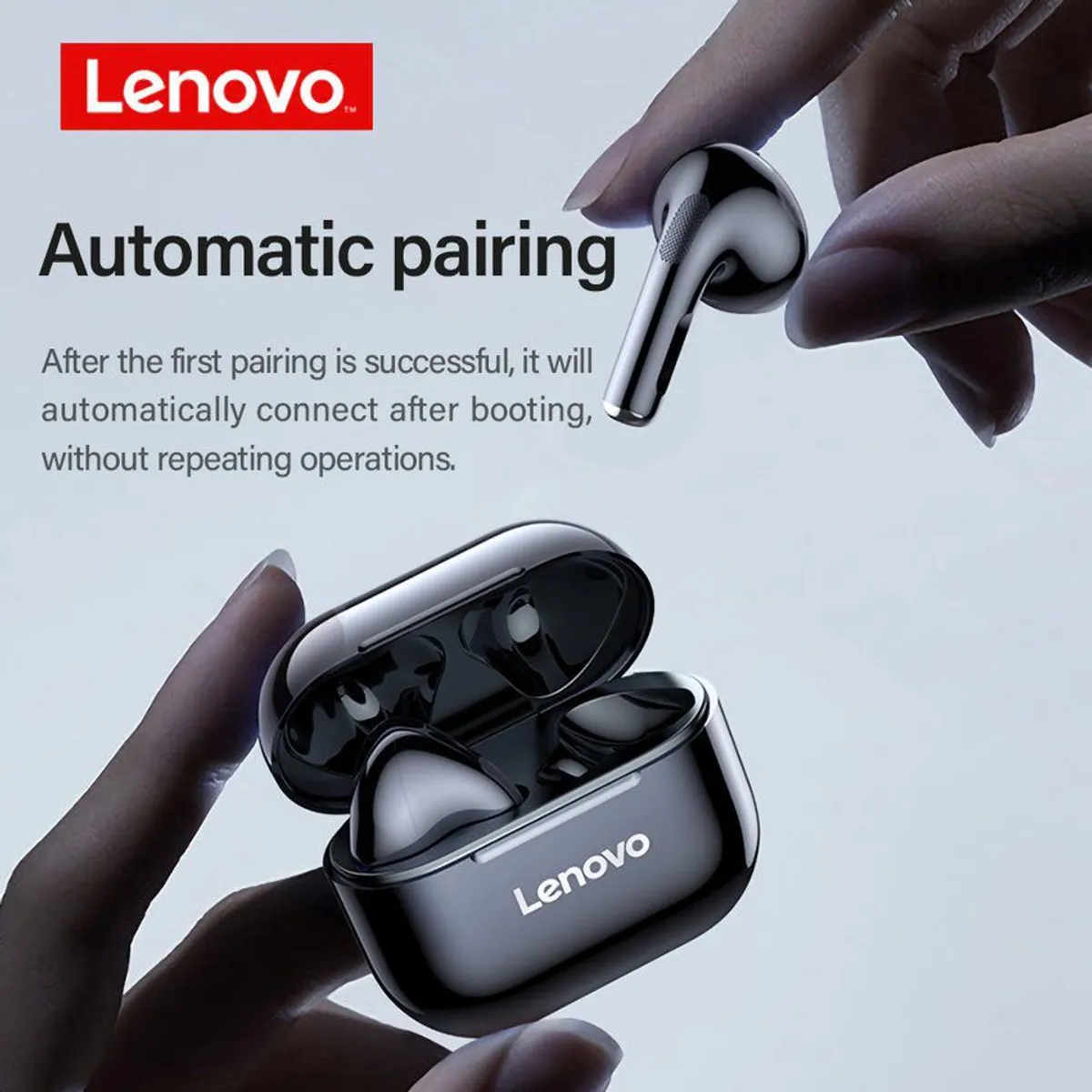 LENOVO - Audífonos bluetooth lenovo lp40 tws negro inalámbricos
