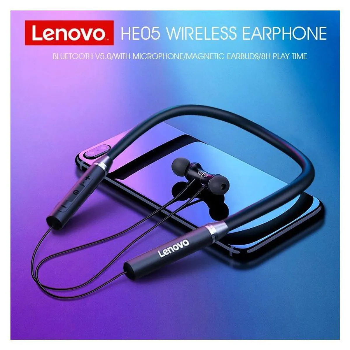 LENOVO - Audífonos Lenovo He05 Bluetooth Inalámbricos Magnéticos Pack 2