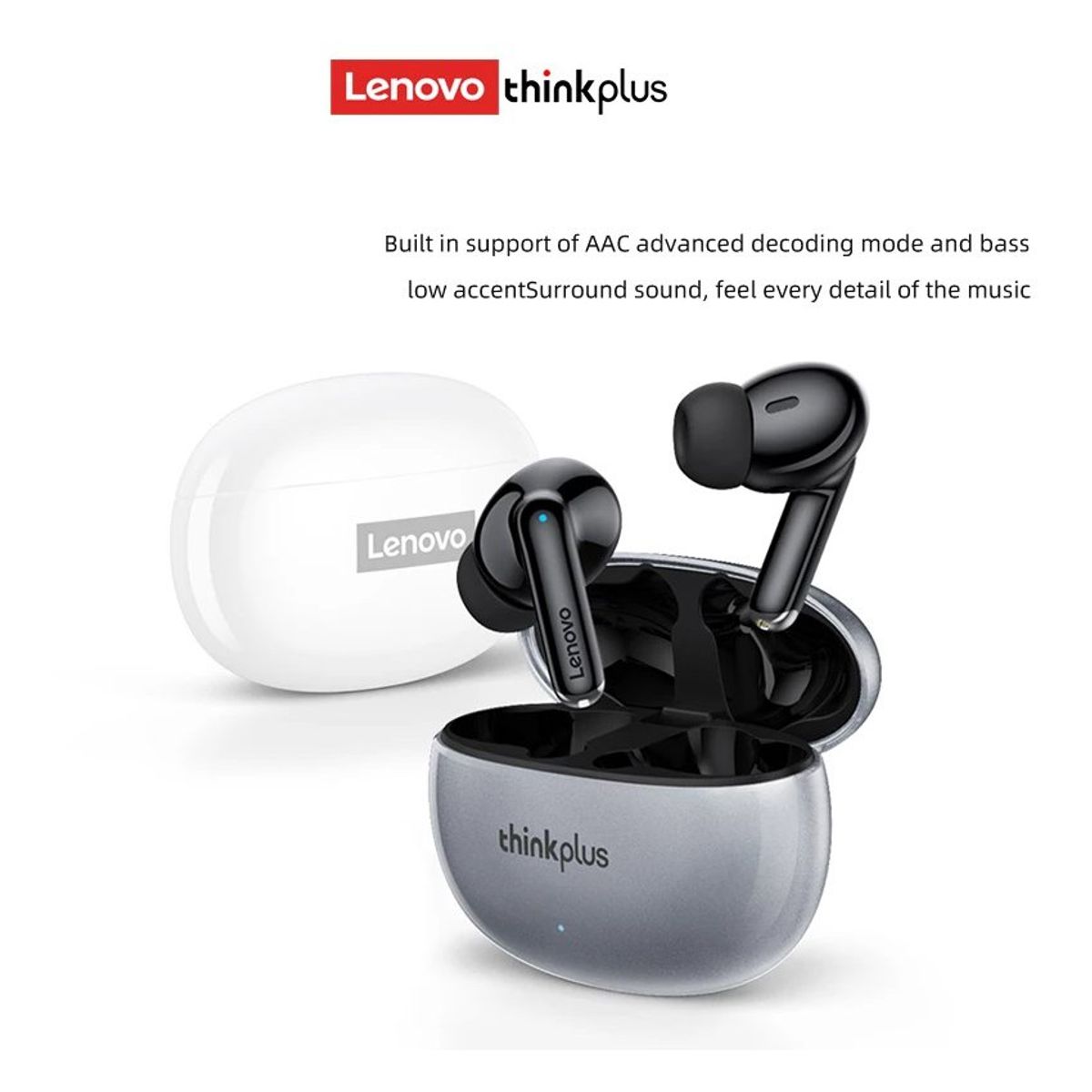LENOVO - Audifonos bluetooth 5.3 lenovo xt88 inalambricos 20hrs - Negro