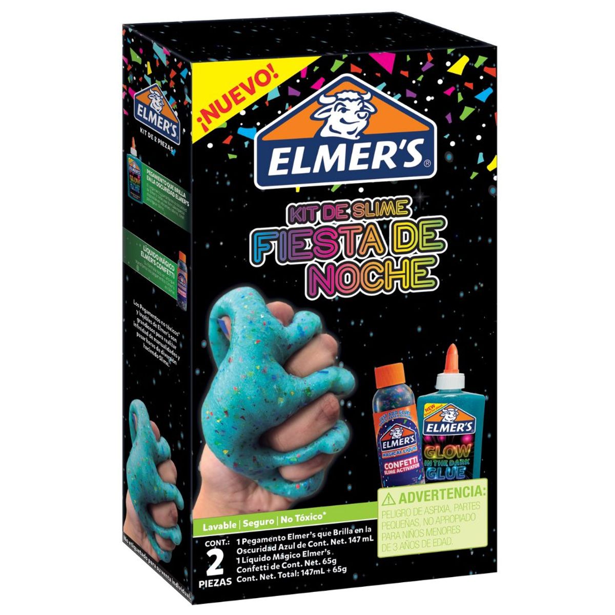 ELMERS - Mini Kit Para Hacer Slime Fiesta de Noche x2 Piezas