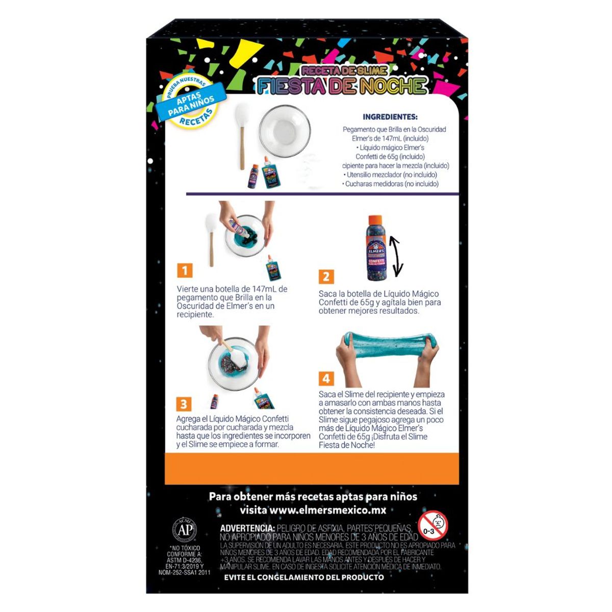 ELMERS - Mini Kit Para Hacer Slime Fiesta de Noche x2 Piezas