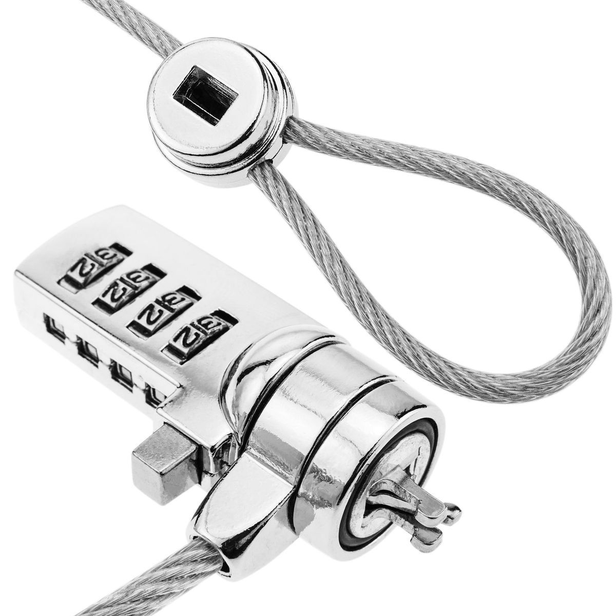 OEM - Cadena de Acero de Seguridad  Clave Antirrobo para Laptop 120cm