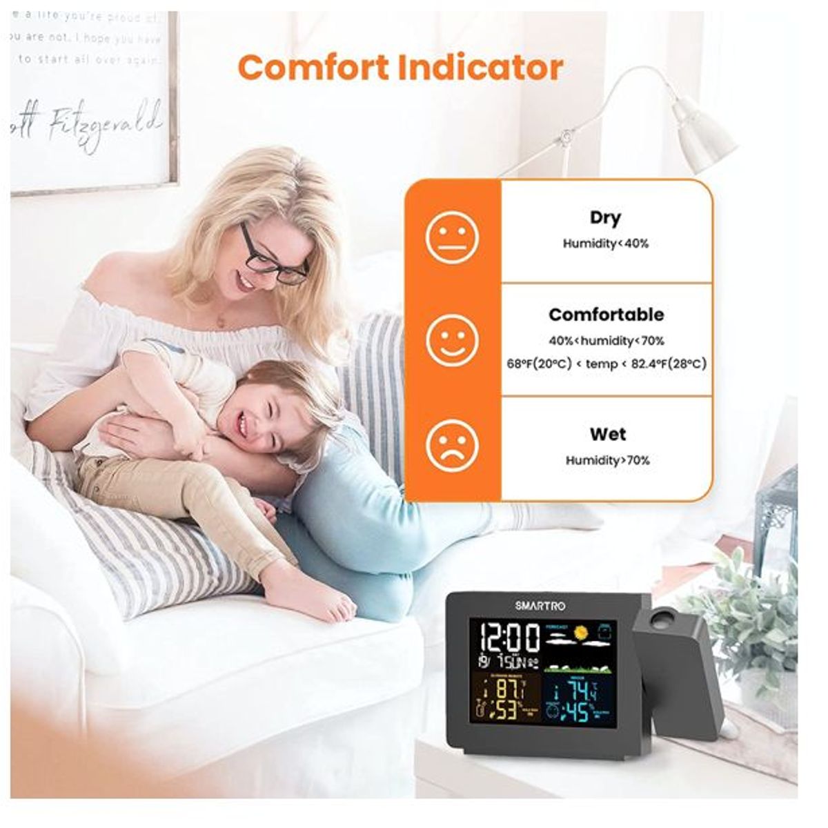 GENERICO - Reloj Despertador de Proyección  - Estación Meteorológica