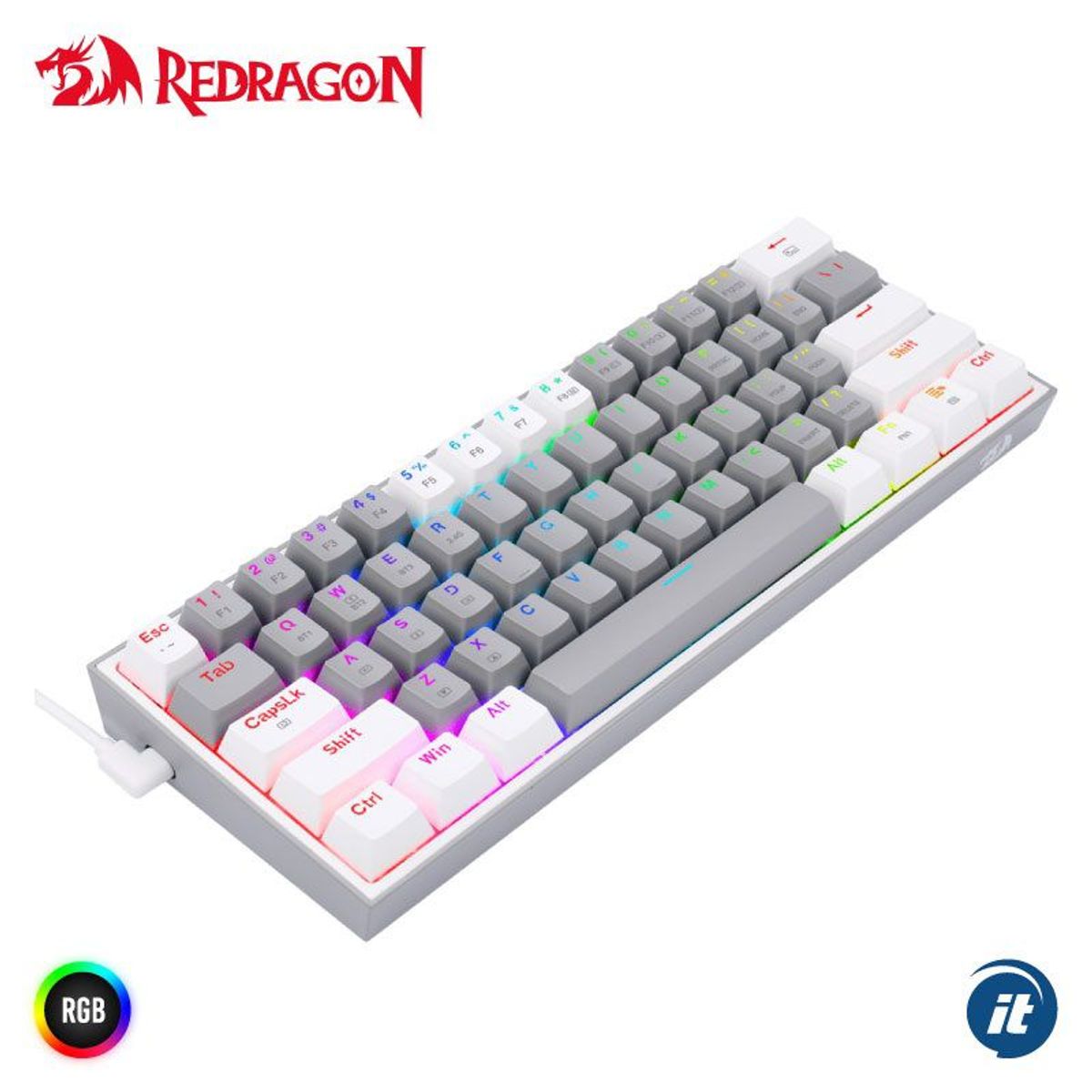 REDRAGON - TECLADO MECANICO REDRAGON FIZZ PRO WIRELESS INGLES K616 GREYWHITE