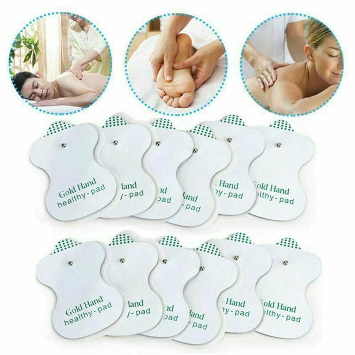 PERUMASSAGE - Set de 12 electrodos Tens repuesto de fisioterapia mod broche.