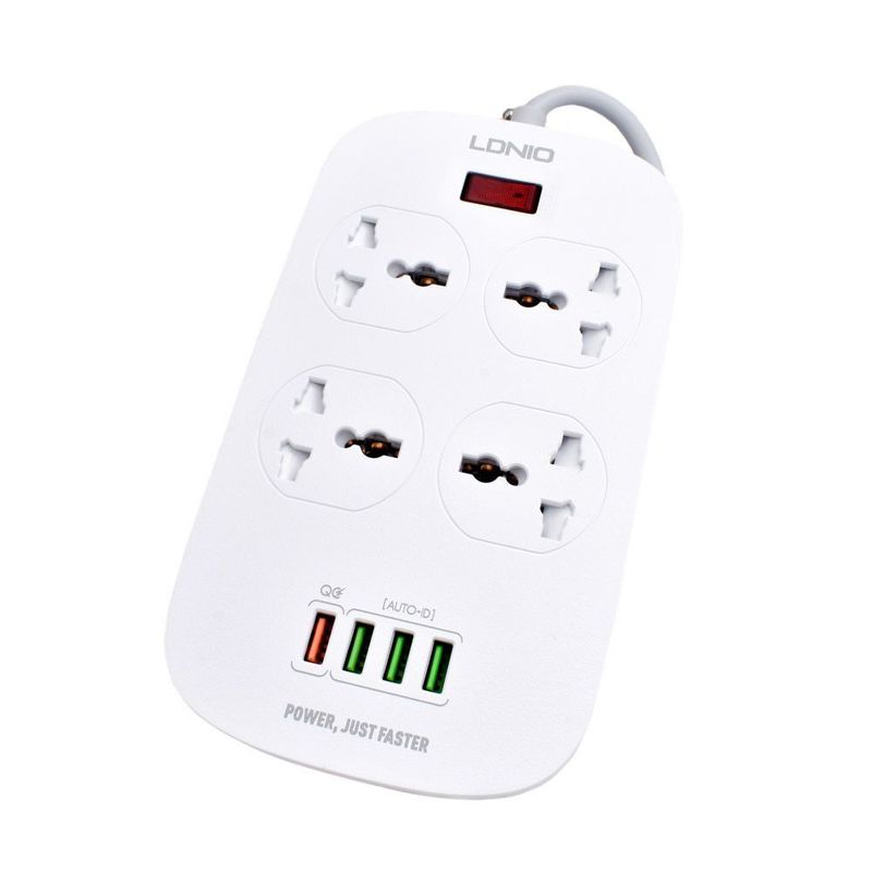 LDNIO - Supresor De Picos Extensión SC4407 LDNIO 4 Tomas 4 USB 3.0A