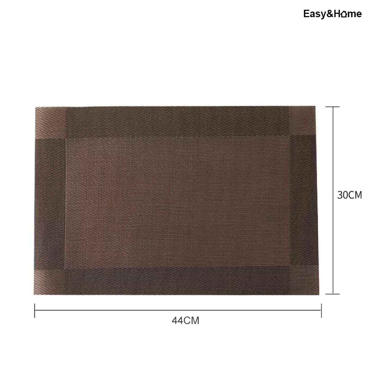 EASY&HOME - Mantel individual Rectangular Set x 4 Easy&Home Marrón Oscuro