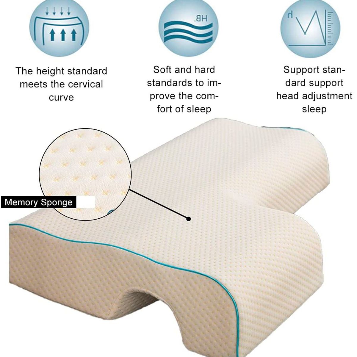 PERUMASSAGE - Almohada Viscoelastica para Parejas con funda de Bamboo