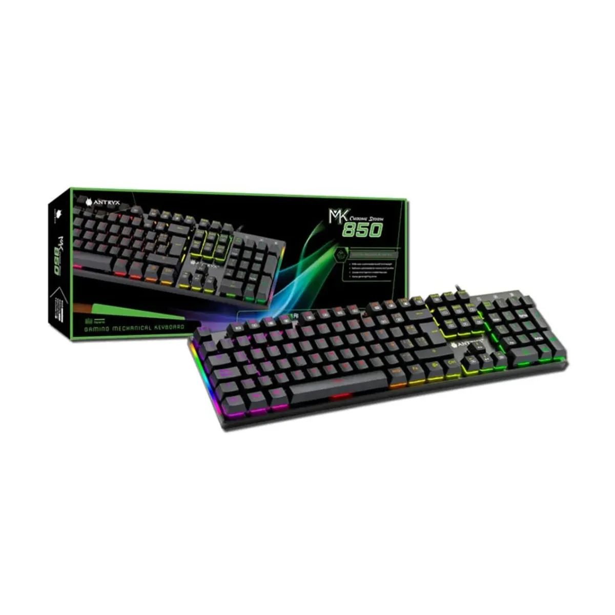 ANTRYX - TECLADO MECANICO ANTRYX CHROME STORM MK850 SWITCH ROJO