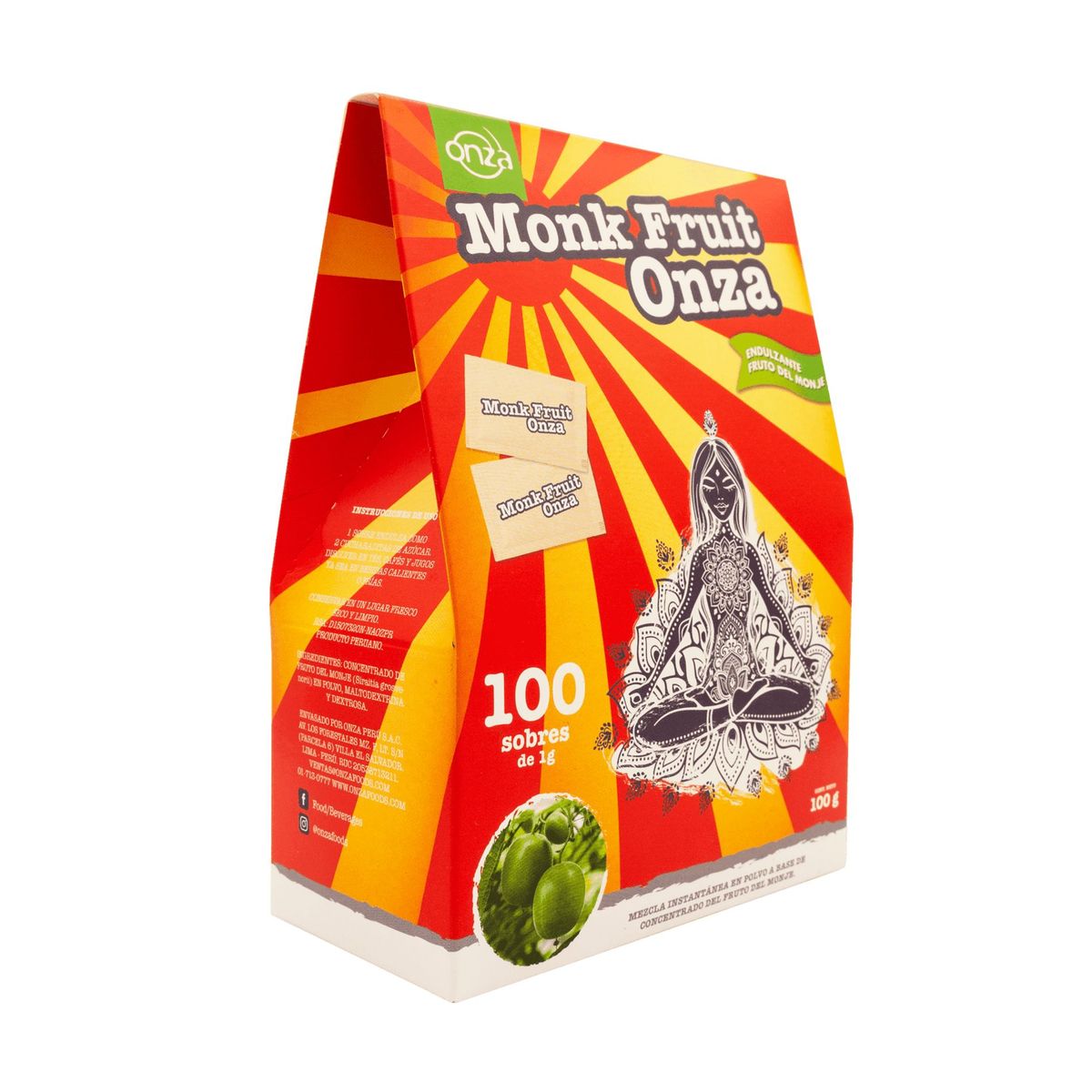 ONZA - Monk Fruit polvo Onza caja x 100 sobres