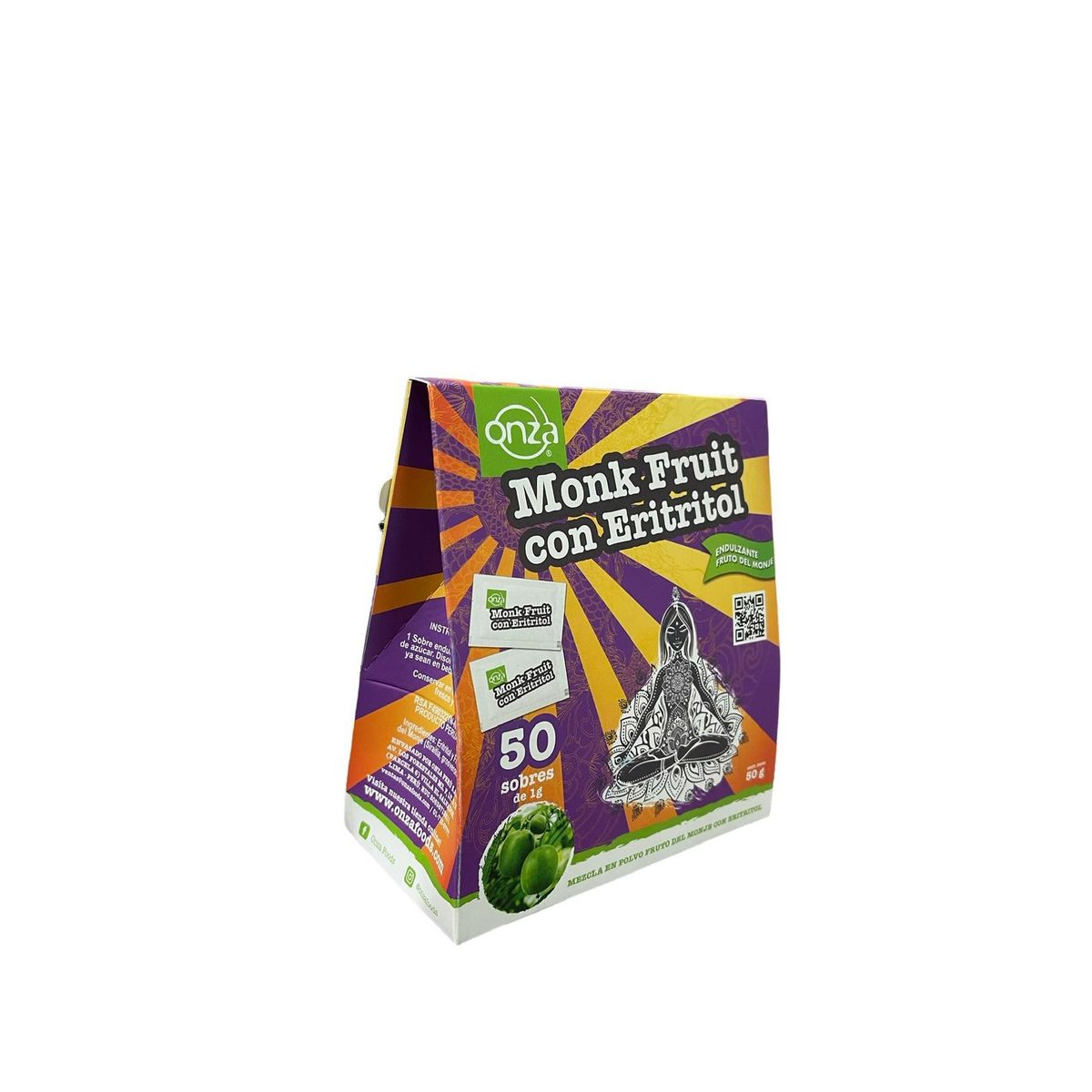 ONZA - Monk Fruit con Eritritol polvo Onza caja x 50 sobres