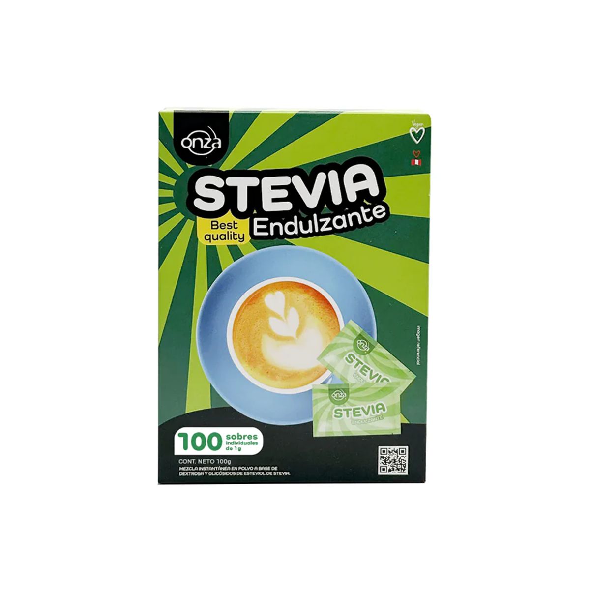 ONZA - Stevia en polvo Onza caja x 100 sobres