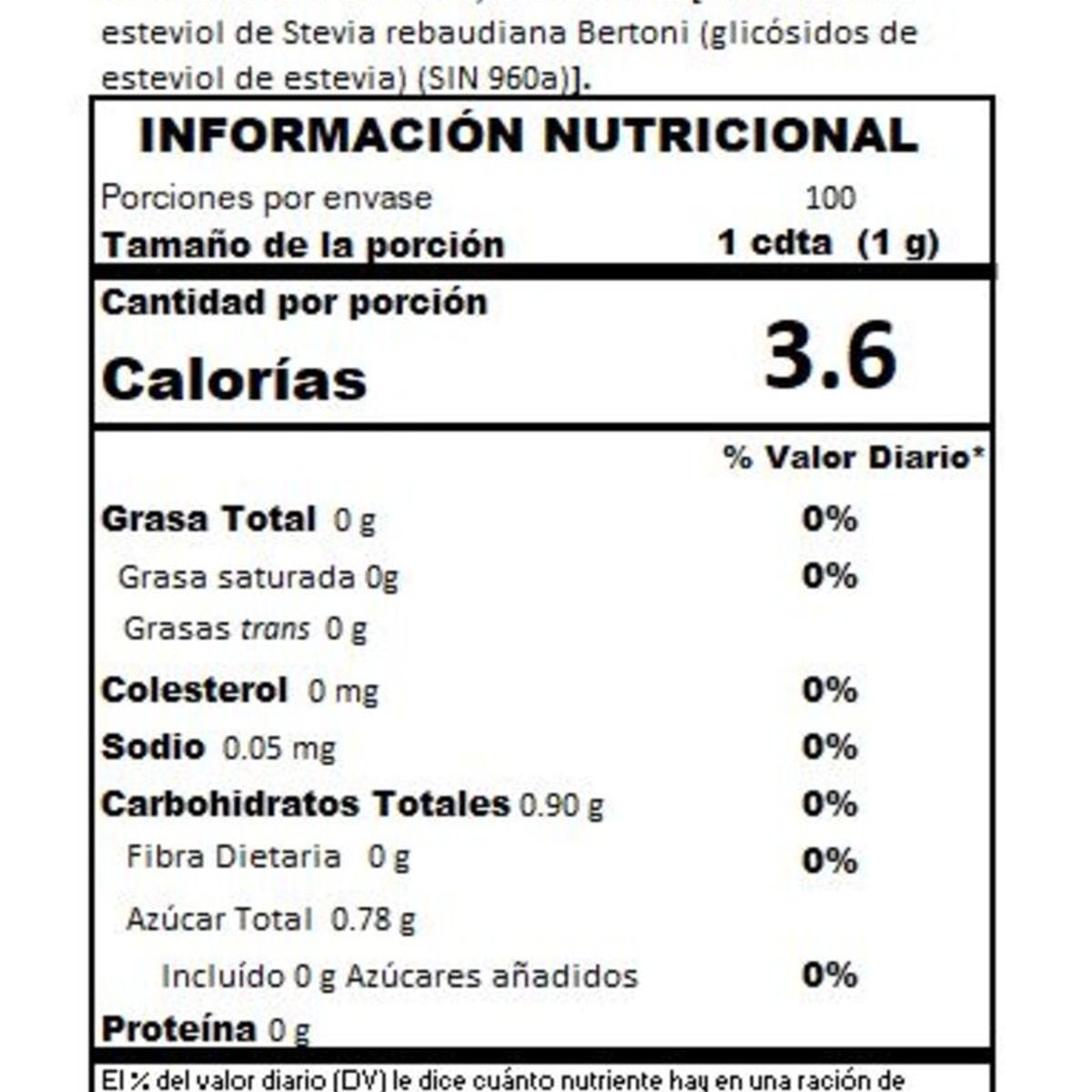 ONZA - Stevia en polvo Onza caja x 100 sobres
