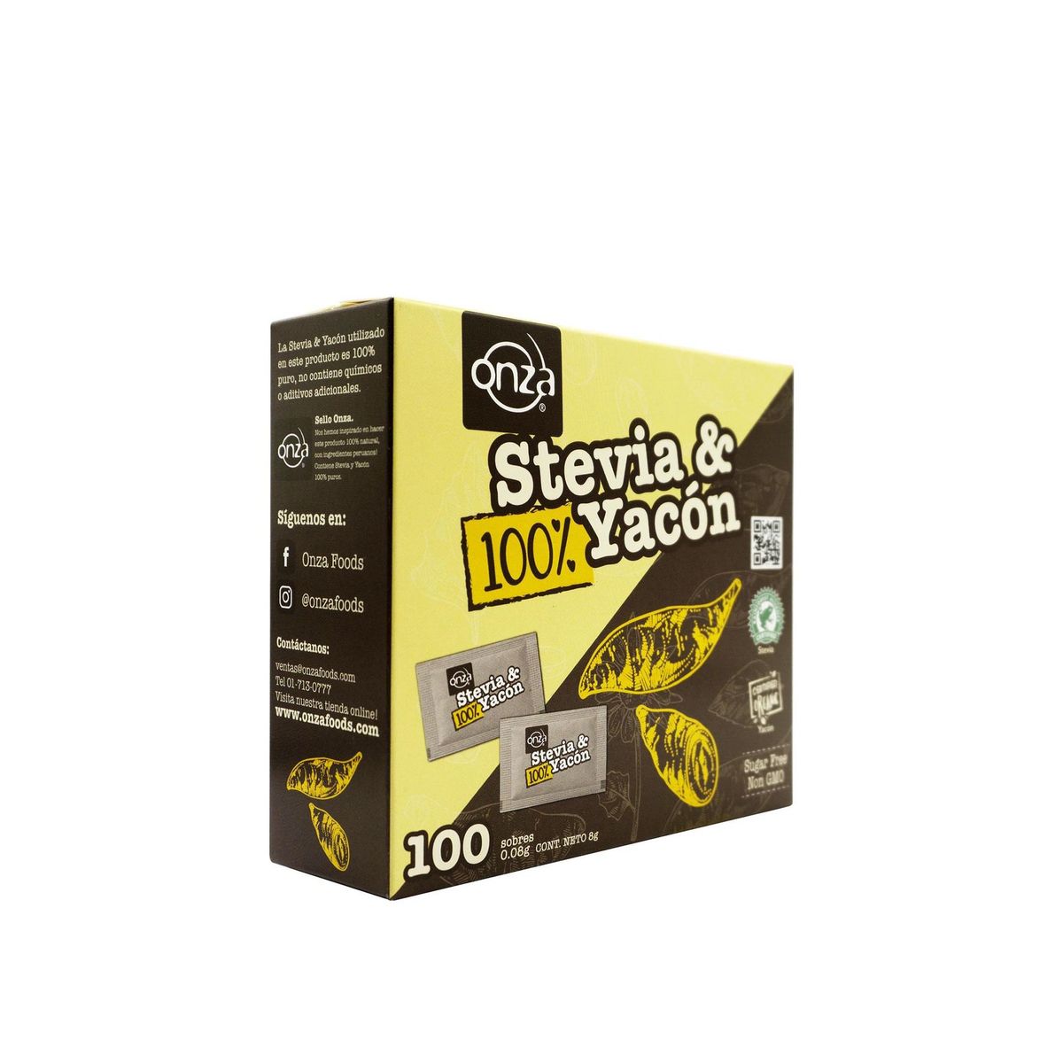 ONZA - Stevia con Yacón en polvo Onza caja x 100 sobres