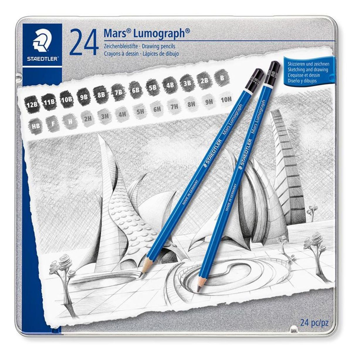 STAEDTLER - Lápiz Grafito Mars Lumograph X24