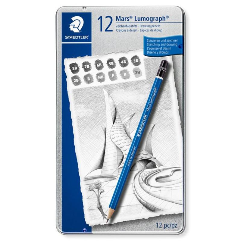 STAEDTLER - Lápiz Grafito Mars Lumograph X12 Hard