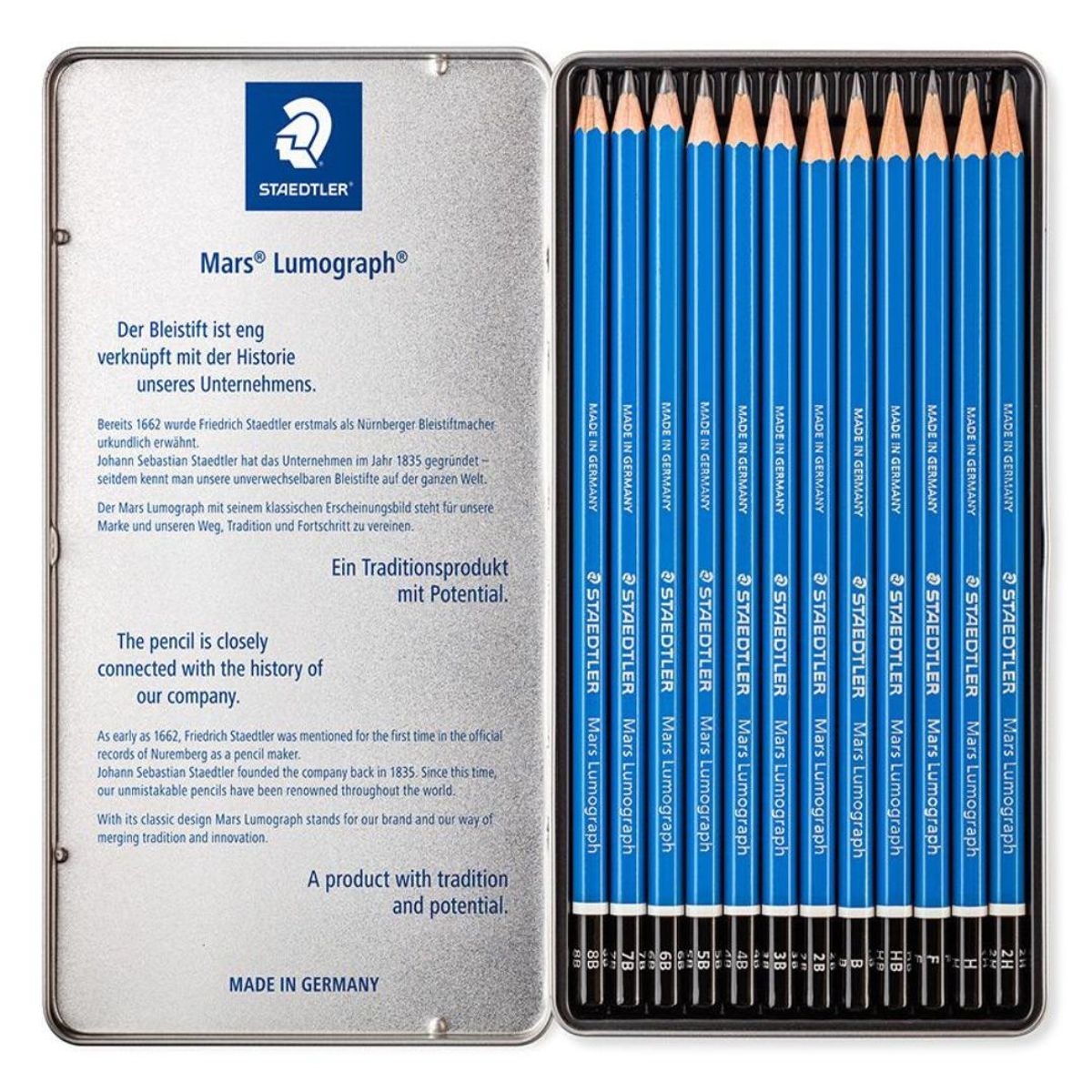 STAEDTLER - Lápiz Grafito Mars Lumograph X12 Hard