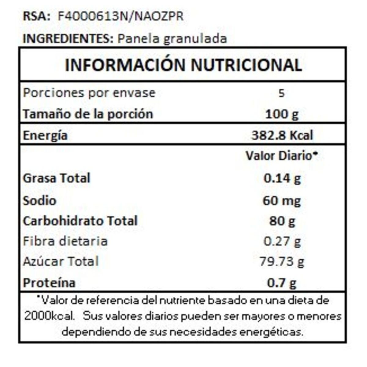 ONZA - Panela orgánica Onza doypack 500g