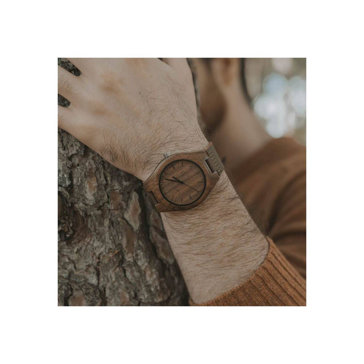 LEMONTE - Reloj analógico de hombre de madera