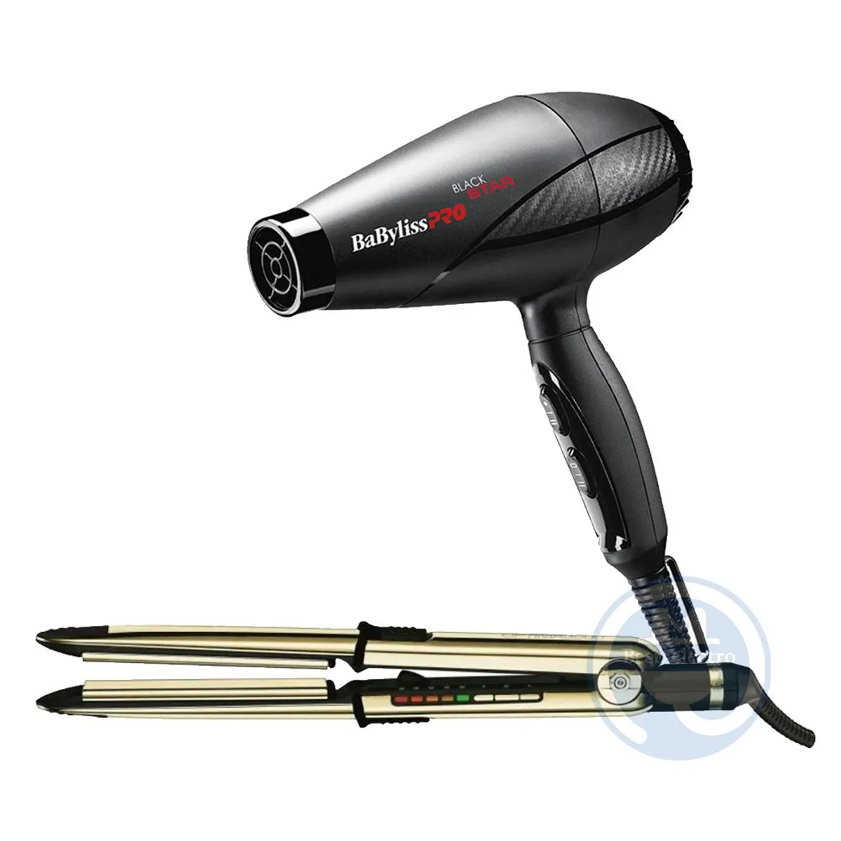 BABYLISS PRO - Combo Babyliss Alisadora Optima 3000 BNTG3000TPE y Secador Black Star.