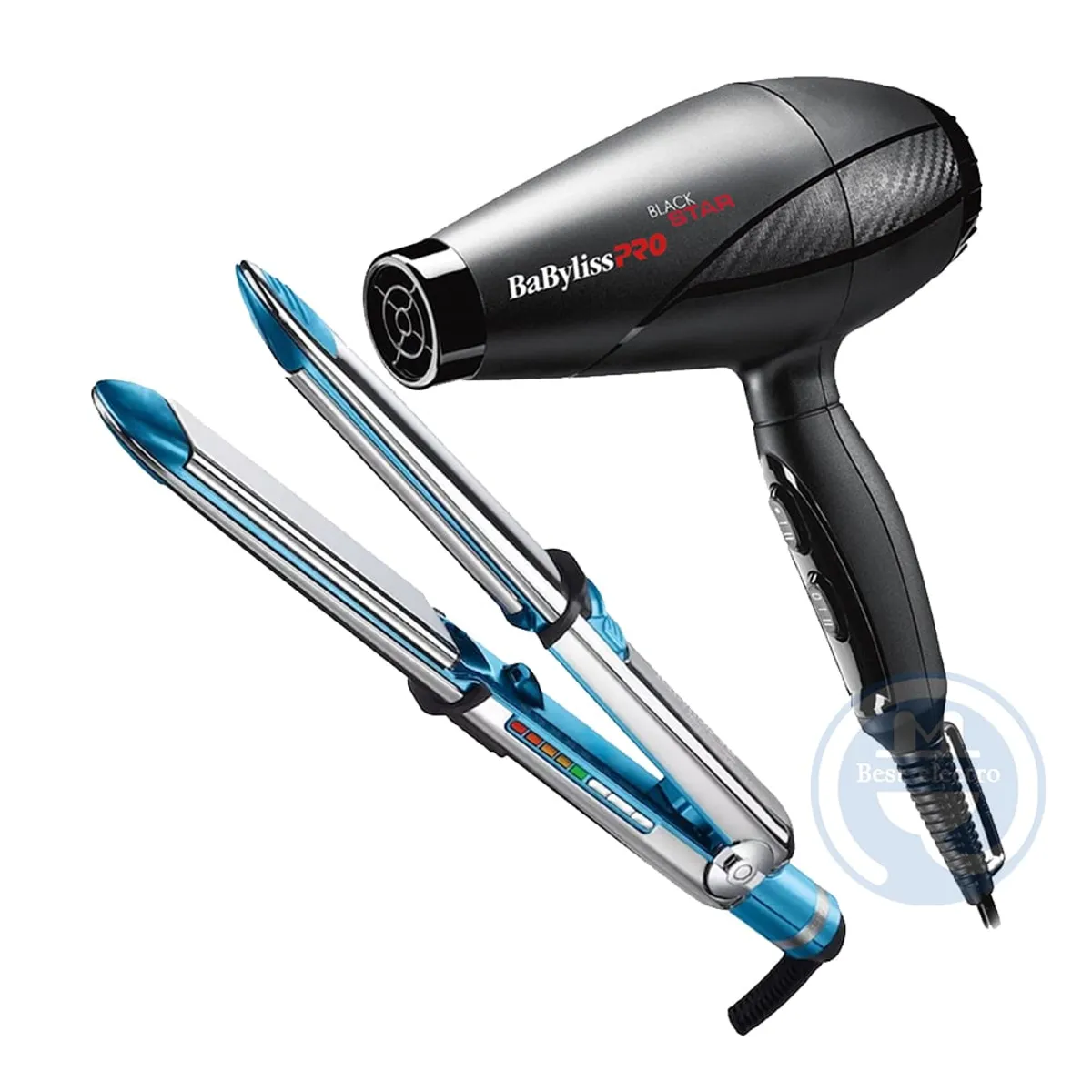 BABYLISS PRO - Combo Babyliss Alisadora Optima 3100 BNT3100TPE y Secador Black Star.