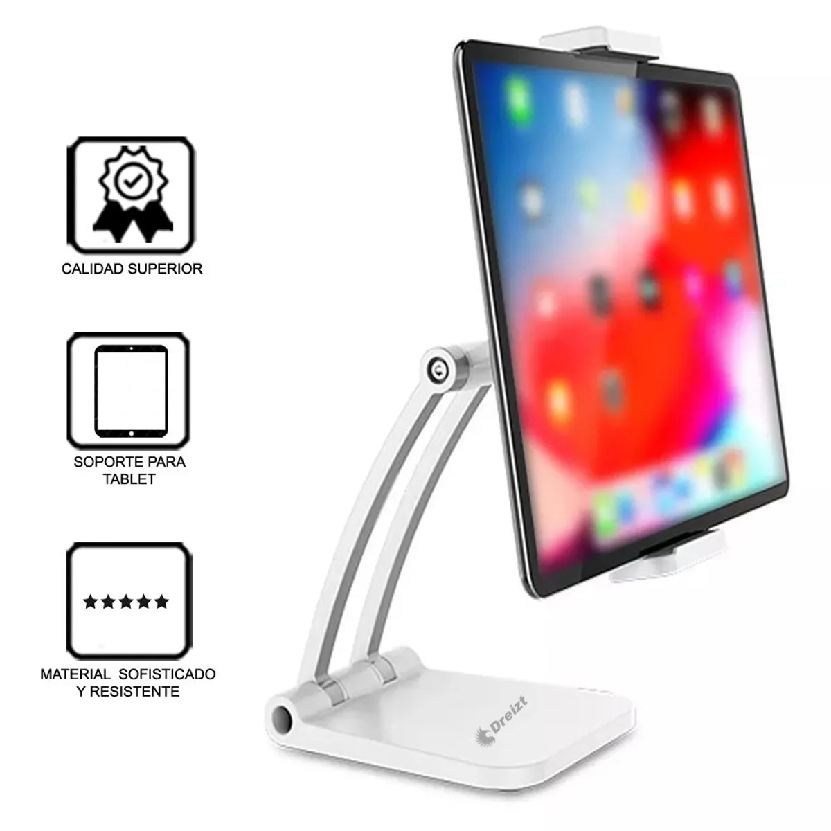 DREIZT - Soporte de Metal Plegable Tablet Ajustable APC230011 Dreizt Blanco
