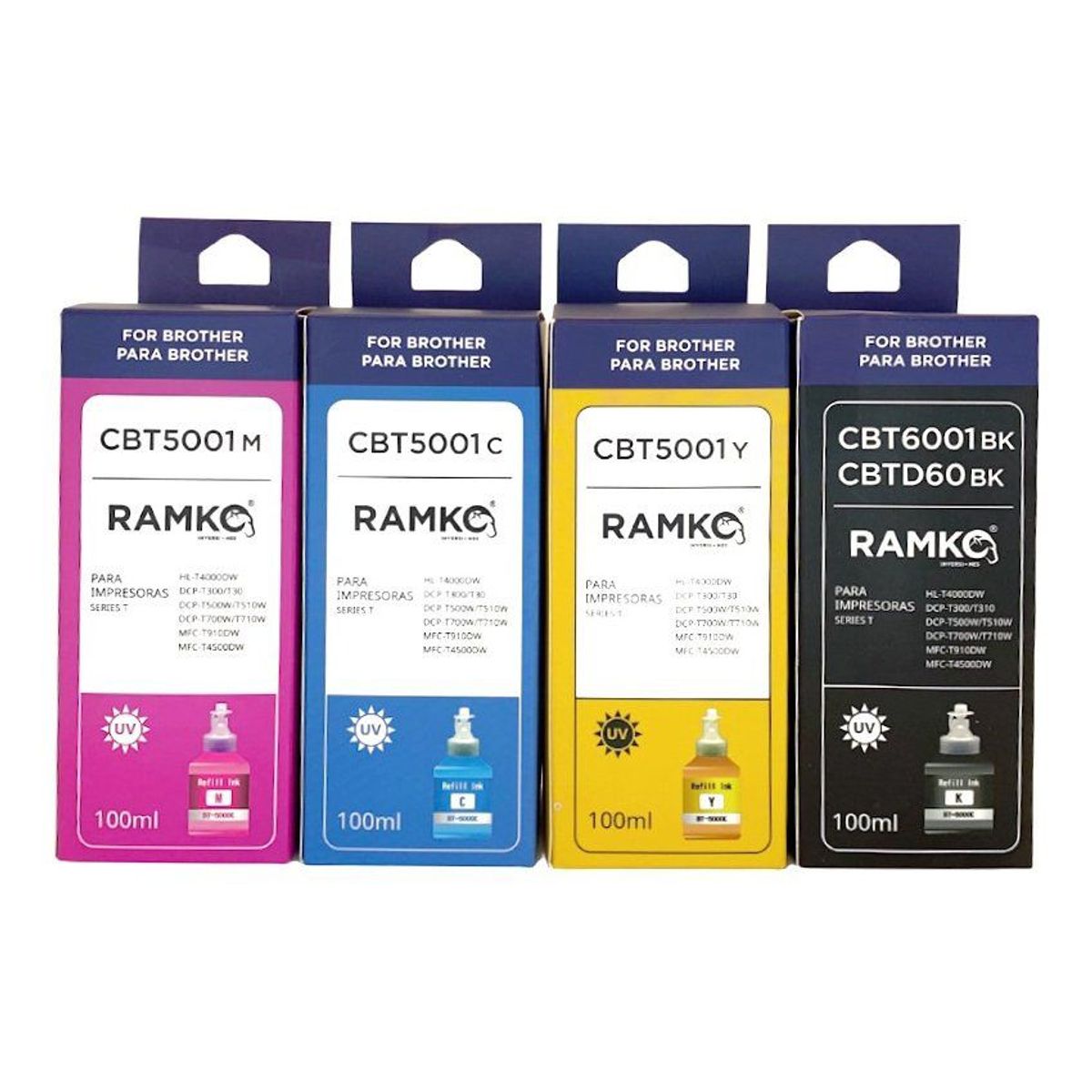 RAMKO - Pack de tintas para impresora compatibles 100ml