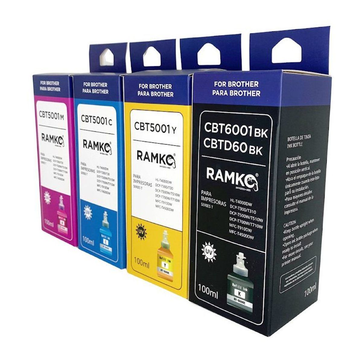 RAMKO - Pack de tintas para impresora compatibles 100ml