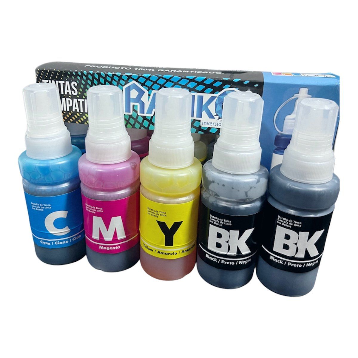 RAMKO - Pack de tintas compatibles ramko T664 4 más 1 gratis 70ml