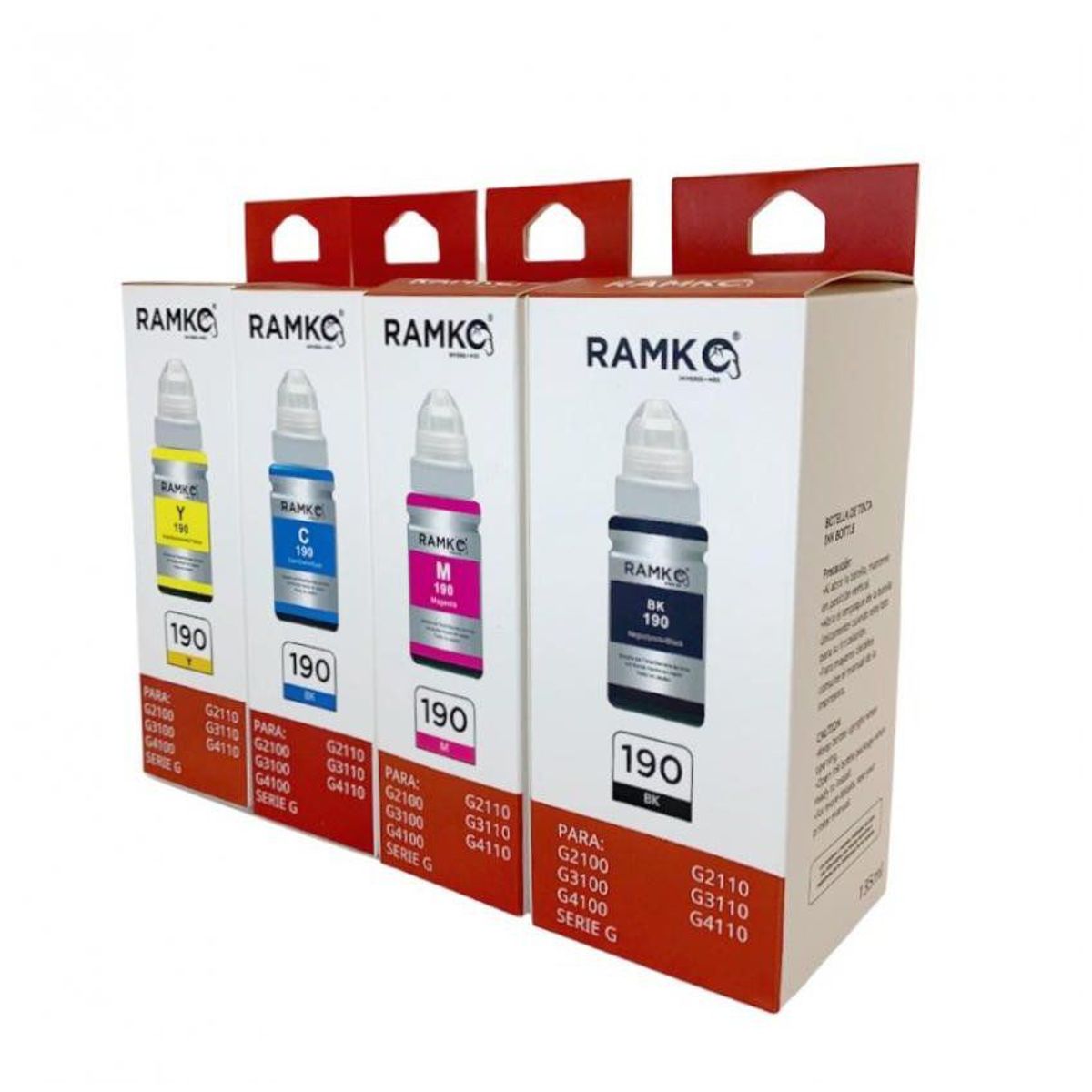 RAMKO - Pack de tintas para impresora compatibles gi190