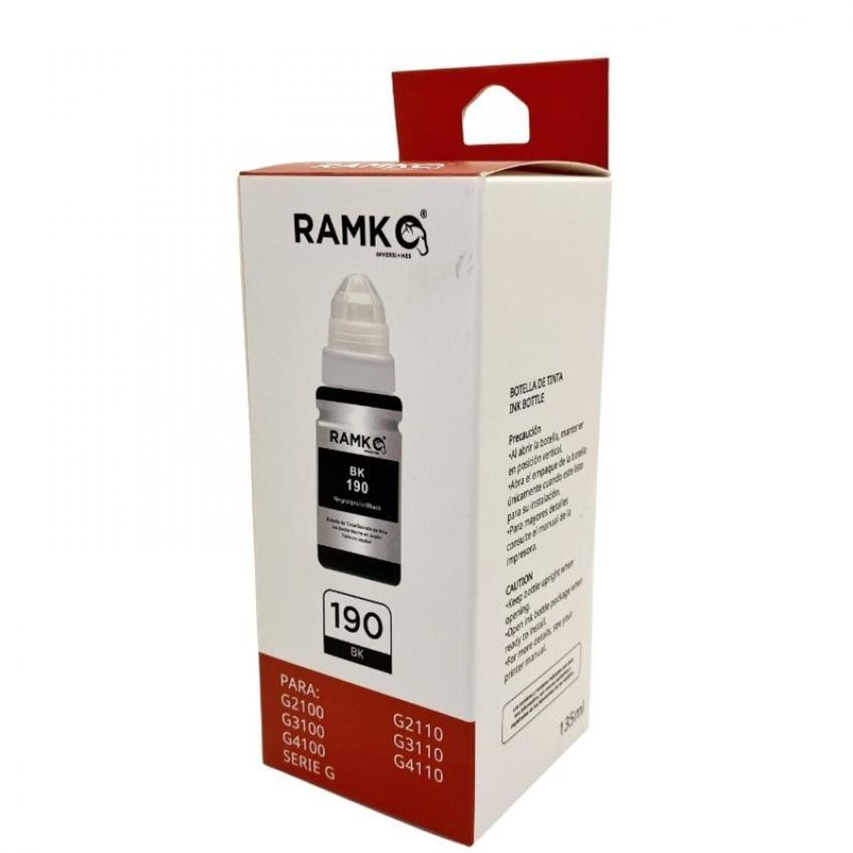 RAMKO - Tinta para impresora compatible gi190 black