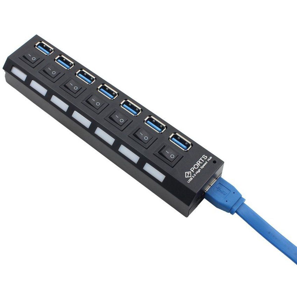 RAMKO - Hub usb 3.0  de 7 puertos  5gbps switches independientes