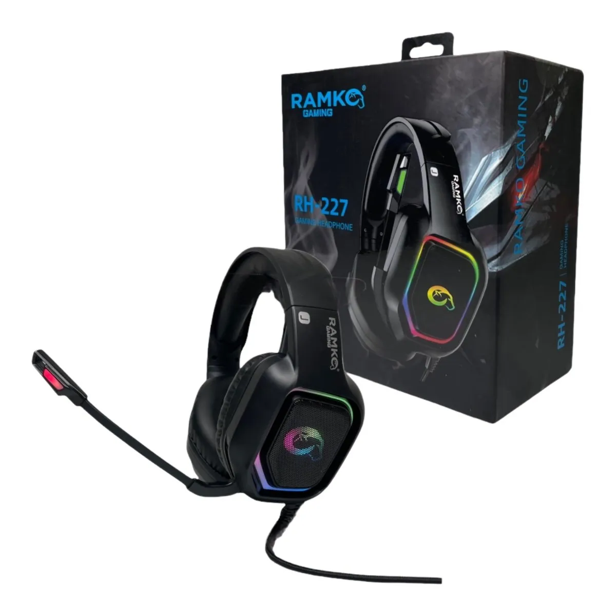 RAMKO - Audífonos gamer premium rh227 ramko con luces y micrófono