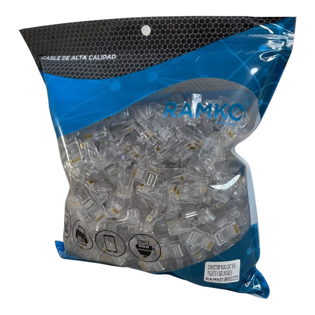 RAMKO - Conectores rj45 paquete por 1000 unidades cat 5